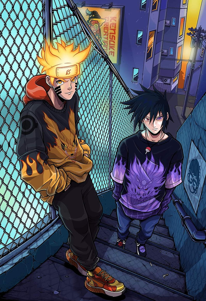 Naruto and Sasuke, getup, naruto shippuden, sneaker, HD phone wallpaper |  Peakpx