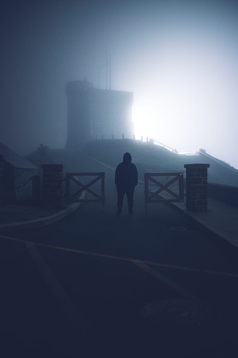 loneliness, alone, silhouette, sad, fog, HD phone wallpaper