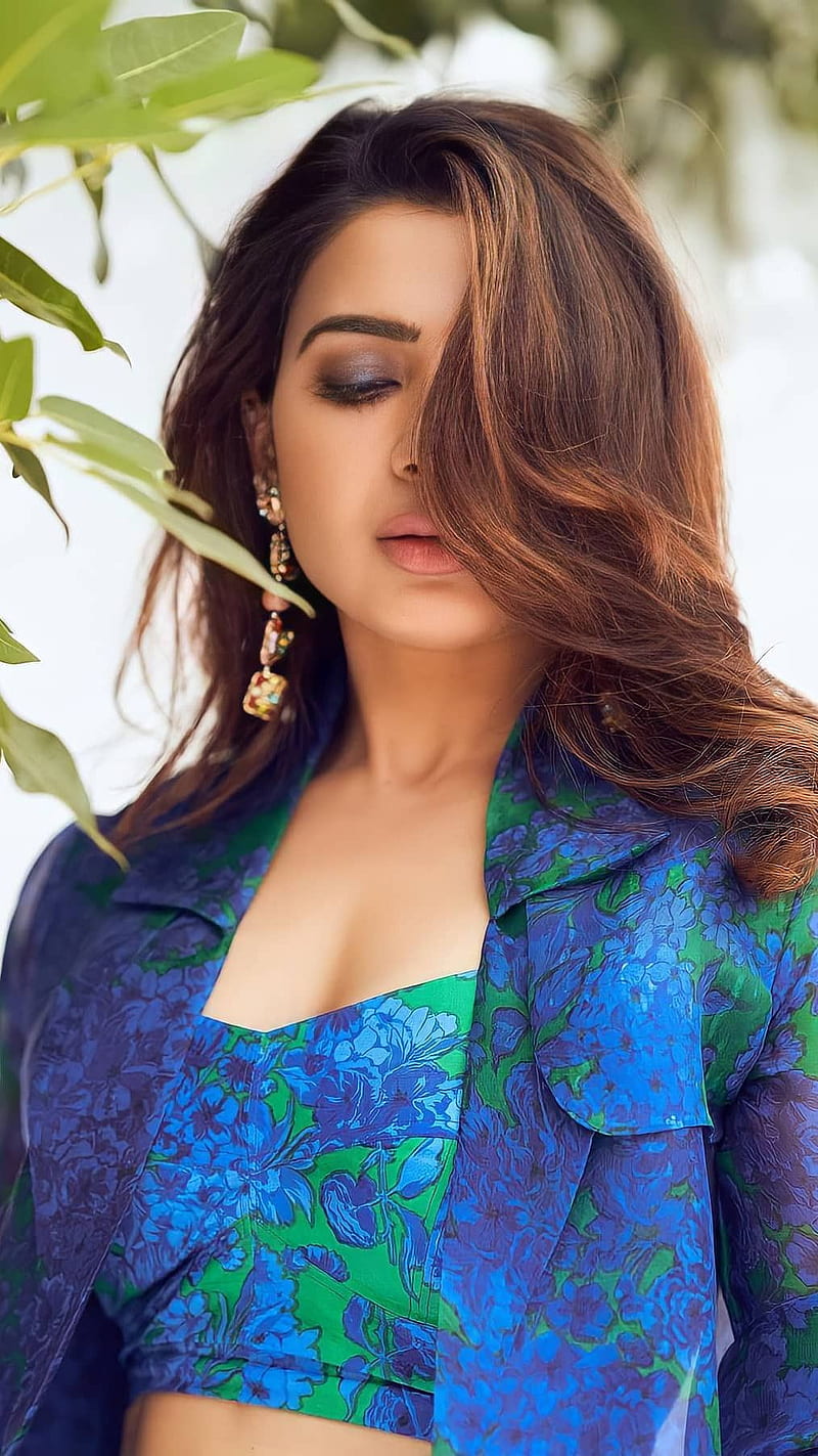 Samantha , tamil actress, blue, HD phone wallpaper