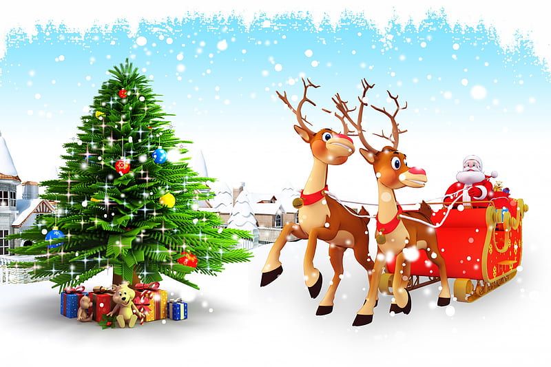 Magic Christmas, christmas tree, holidays, christmas, winter time, santa  claus, HD wallpaper | Peakpx