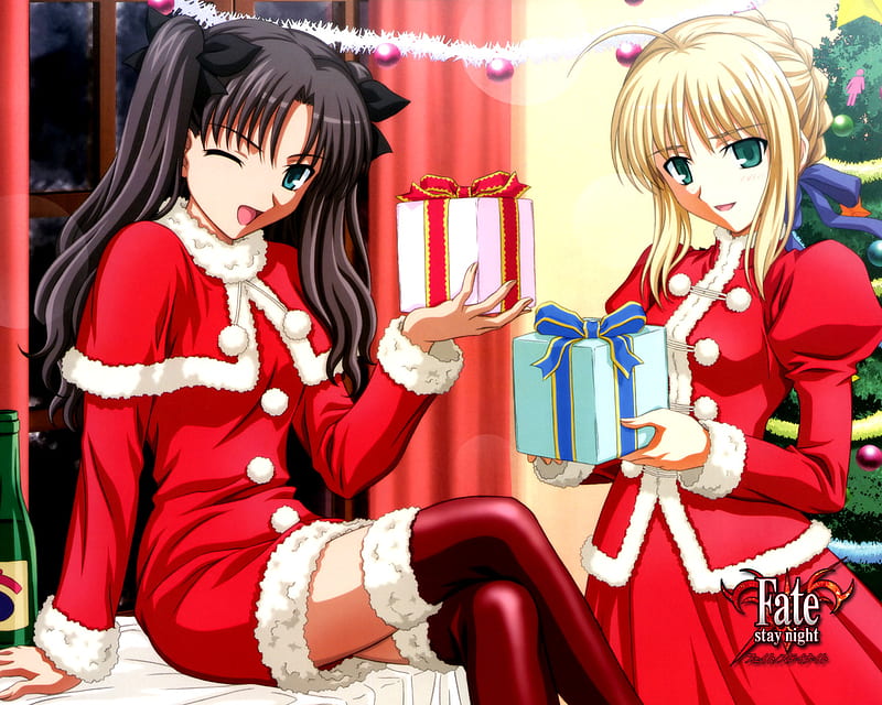 Gift for you, gift, cristmas, girl, anime, HD wallpaper