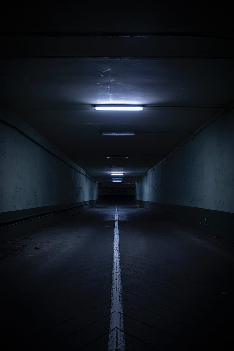 tunnel, underground, darkness, ceiling, walls, HD phone wallpaper