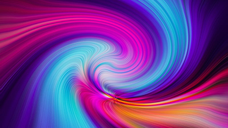 Abstract, swirl, luminos, orange, texture, Hk3ToN, pink, blue, colorful, HD wallpaper
