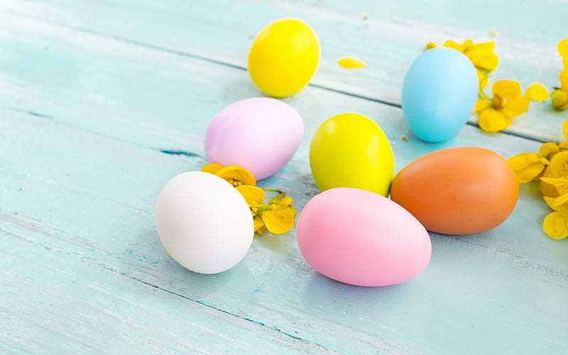 Easter, decorated eggs, spring, colored eggs, HD wallpaper