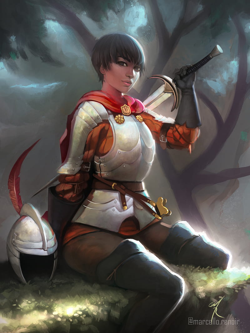 Fiery red haired female swordsman