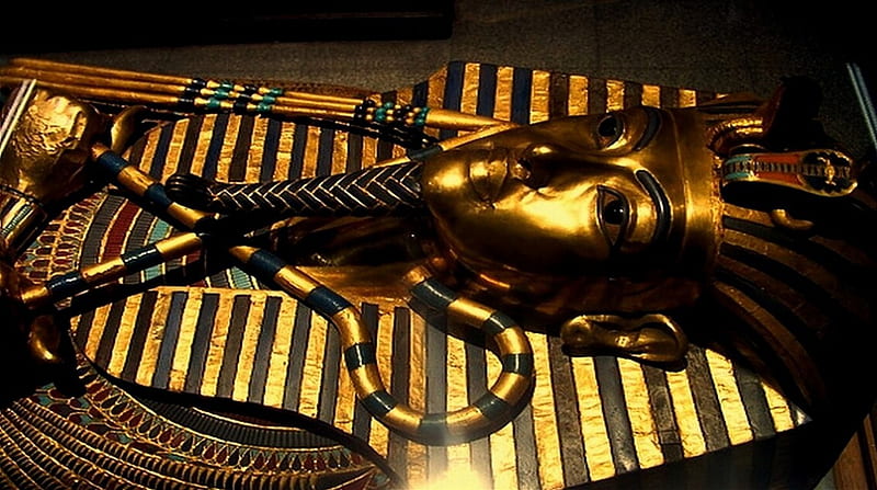 Tutankhamun, coffin, gold, Pharaoh, Egypt, HD wallpaper