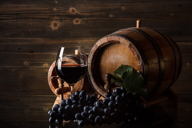 Food, Wine, Barrel, Fruit, Grapes, Still Life, HD wallpaper