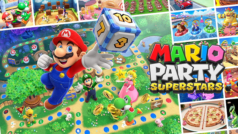 Video Game, Mario Party Superstars, Mario, Luigi, Yoshi, Princess Peach, HD wallpaper