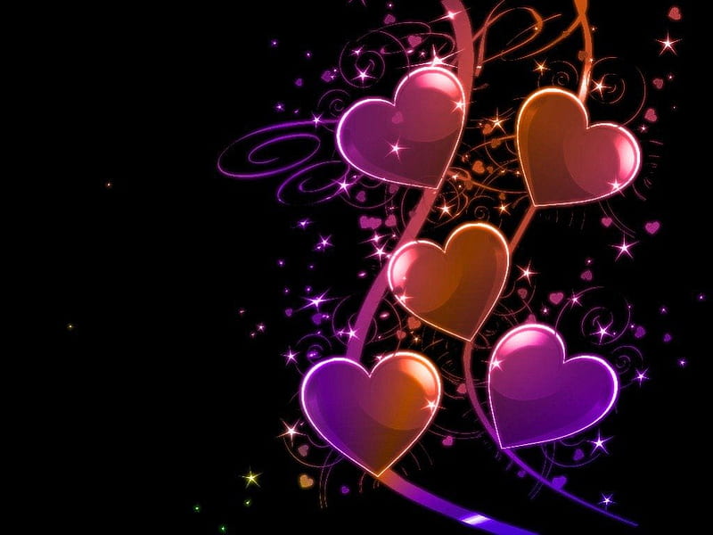 Groovy Hearts, Coloured Hearts, Celebrate, Paty time, Party Hearts, HD wallpaper