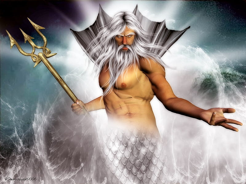 Poseidon, fantasy, king of sea, HD wallpaper