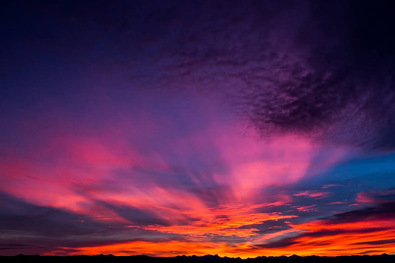 Sunset Across the Prairies, Minnesota, colors, sun, sky, clouds, HD wallpaper