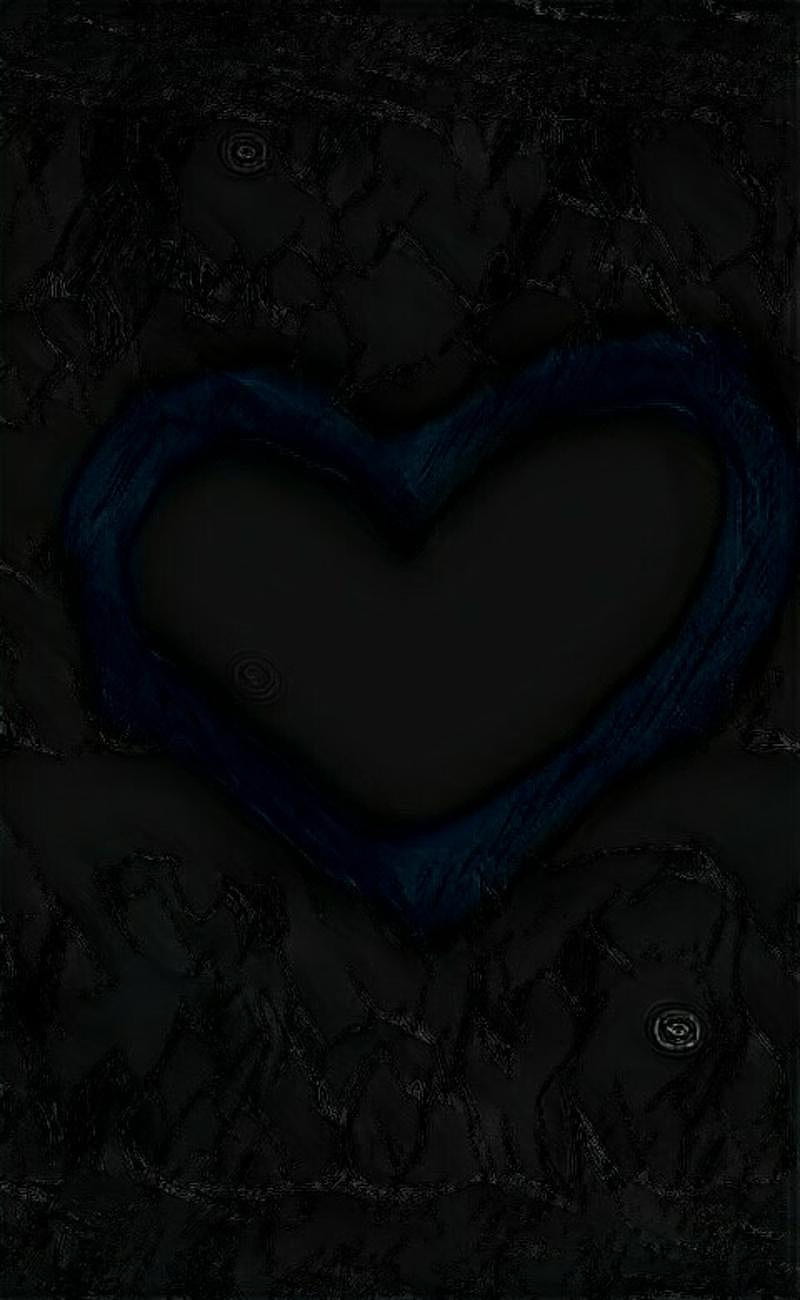 Heart, black, blue, dark, love, HD phone wallpaper | Peakpx