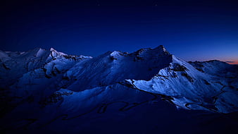 Beautiful Snow Covered Village And Mountains In Blue Sky Background HD Bing  Wallpapers, HD Wallpapers