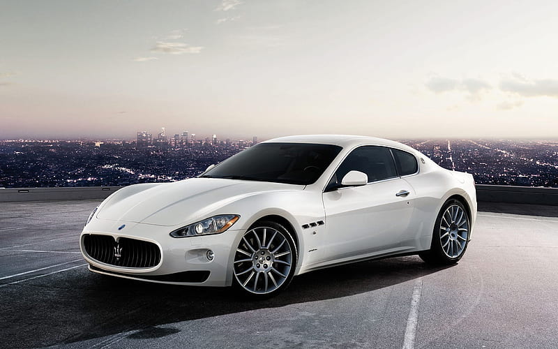 White Maserati, maserati, carros, HD wallpaper