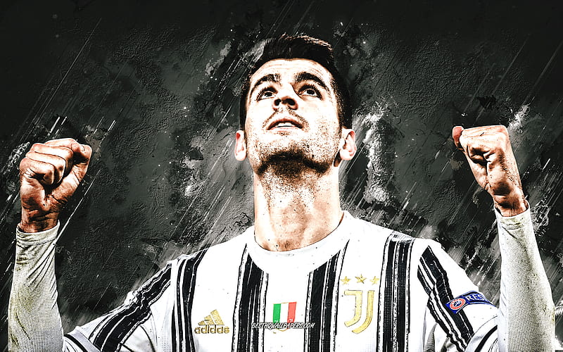 Alvaro Morata, portrait, Spanish footballer, Juventus FC, Serie A, Italy, football, HD wallpaper