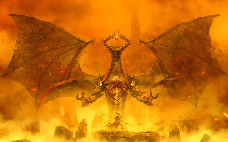 Fantasy Epic Battle Dragon Fire Breath 4K Wallpaper #4.10