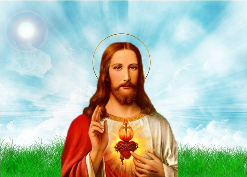 Sacred heart of JESUS, christ, jesus, love, heart, HD wallpaper