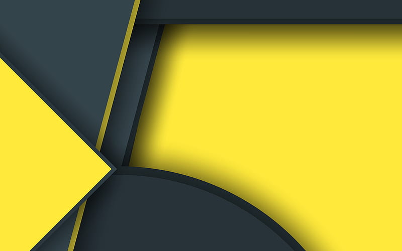 Material design, art, yellow and black, lines, dark background, creative,  HD wallpaper | Peakpx