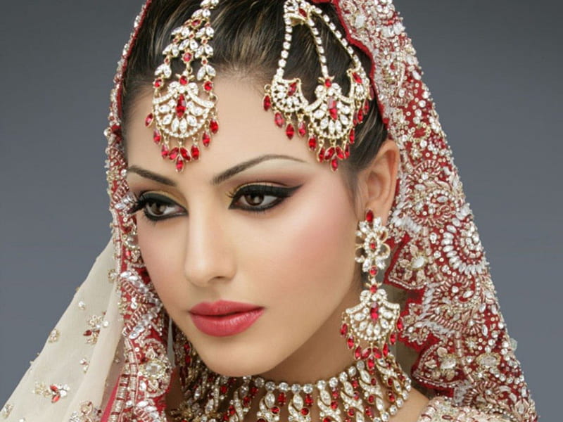 Indian Bride, bride, model, girl, indian, HD wallpaper