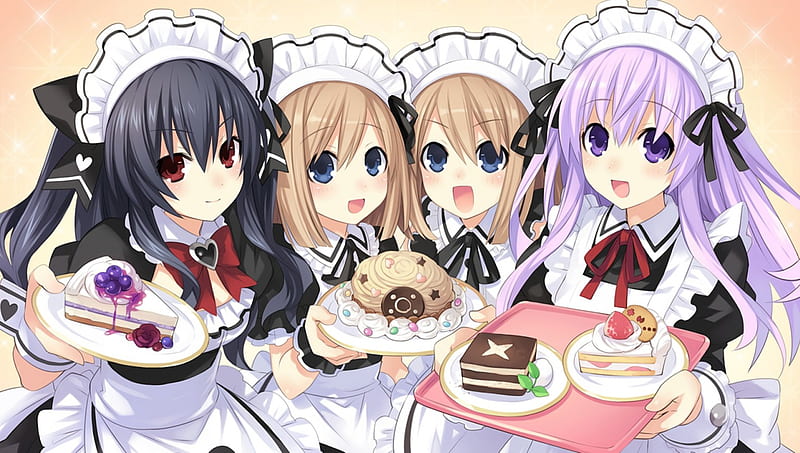 ♡ Cake ♡, cake, pretty, friend, bonito, sweet, nice, group, yummy, anime, hot, beauty, anime girl, long hair, team, delicious, female, lovely, food, sexy, cute, girl, maid, plate, tasty, cream, HD wallpaper