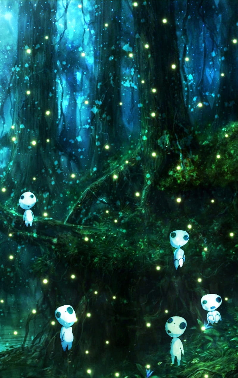 Forest Spirits, animated, anime, forest, hayao miyazaki, mononoke, princess  mononoke, HD phone wallpaper | Peakpx