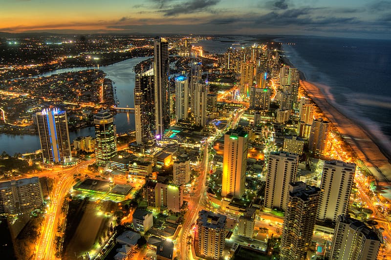 Cities, Australia, , Gold Coast, Queensland, Surfers Paradise, HD wallpaper