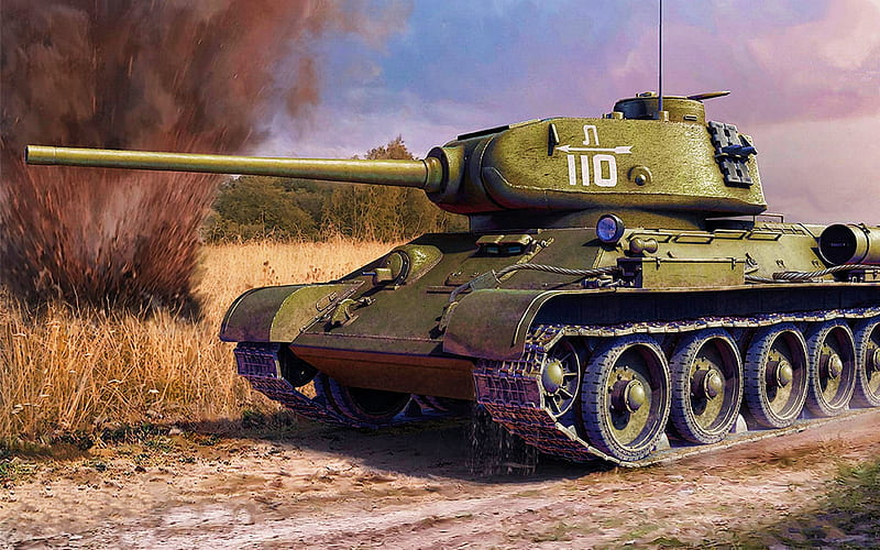 T-34, WoT, battle, tanks, online games, World of Tanks, Soviet tanks, HD wallpaper