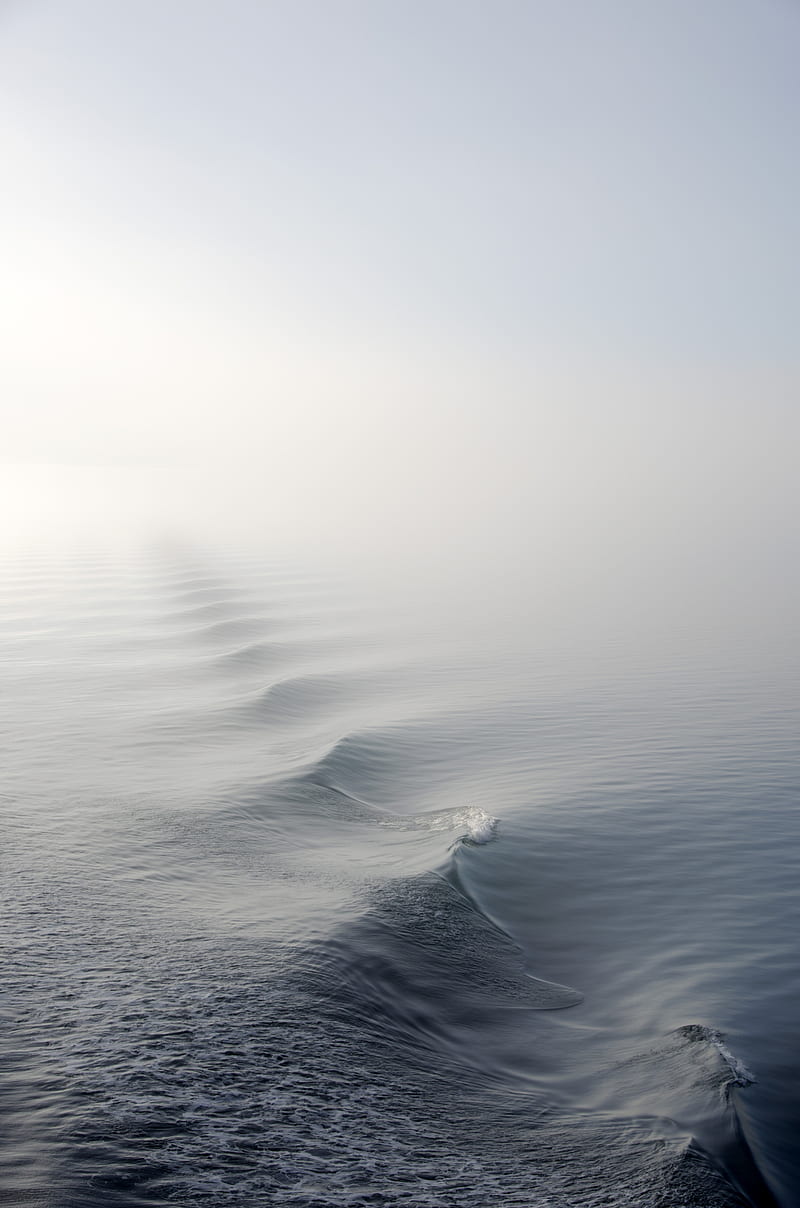 water, waves, fog, minimalism, HD phone wallpaper