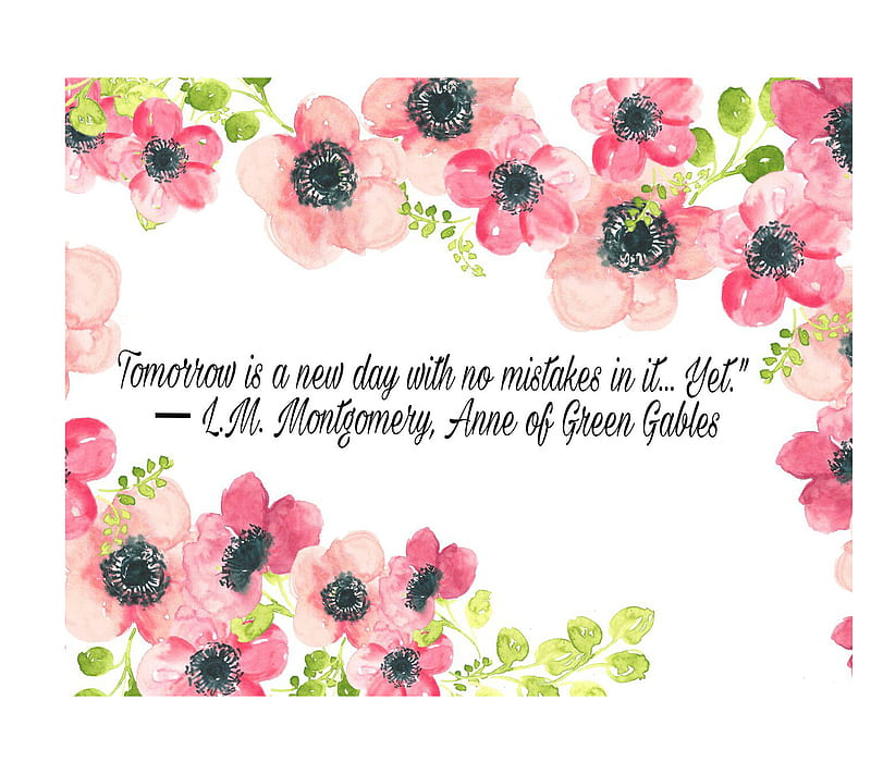 Anne of Green gables, anneofgreengables, black, bookquote, bookquotes, books, floral, flowers, pink, HD wallpaper