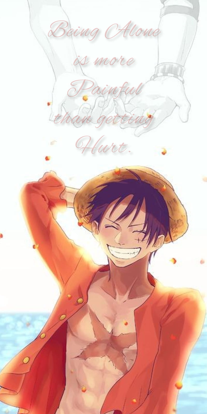 Luffy, ace, alone, hurt, one piece, quote, sabo, sad, HD phone wallpaper