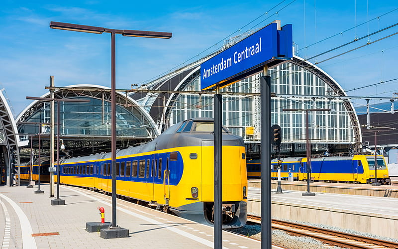Amsterdam railway station, trains, Netherlands, Holland, HD wallpaper