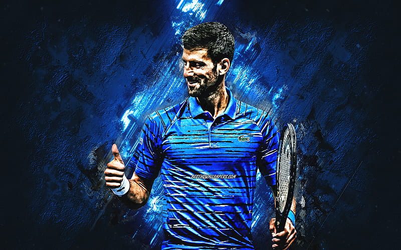 Novak Djokovic, blue, nole, serbian, tennis, HD wallpaper