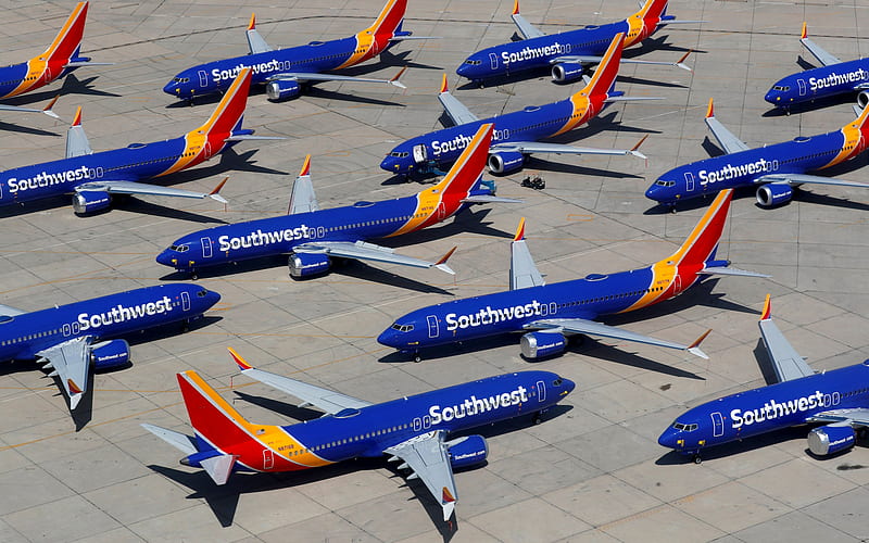 Boeing 737 MAX, Southwest Airlines, passenger aircraft, airport, passenger airlines, Boeing 737, aircraft, Boeing, HD wallpaper