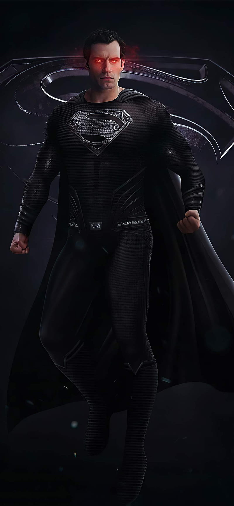 Super Man black suit, justice league, super hero, superman, HD phone wallpaper