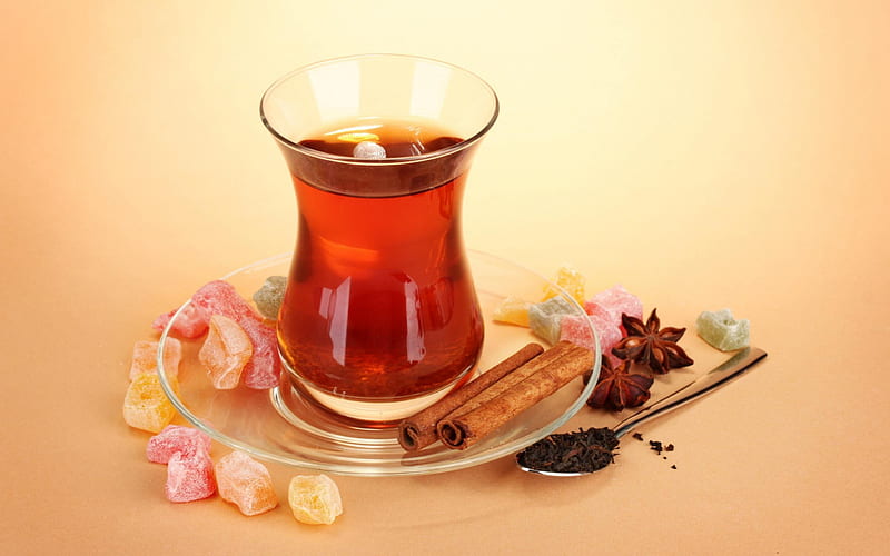 Turkish Tea, delicious, sweets, food, tea, durkish delight, sweet, HD wallpaper