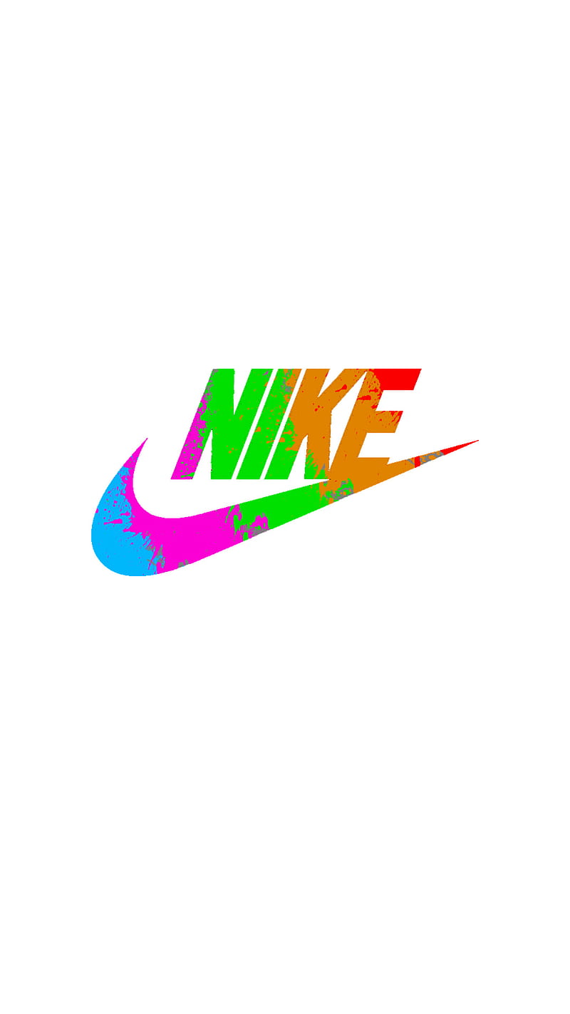 Nike White, blue, green, ink, ink splashes, just do it, logo, orange ...