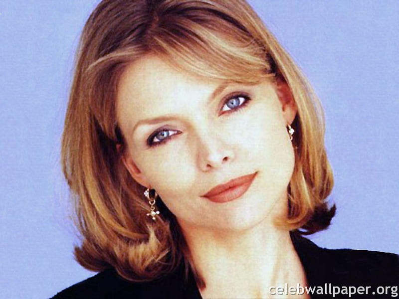 Michelle Pfeiffer, cute, red, hair, female, actress, smile, blue eyes, HD wallpaper