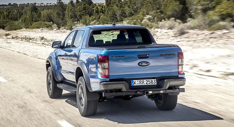 2019 Ford Ranger Raptor (Color: Performance Blue) - Rear , car, HD wallpaper