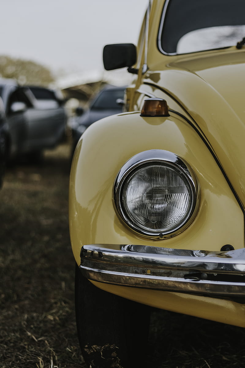 yellow Volkswagen Beetle, HD phone wallpaper