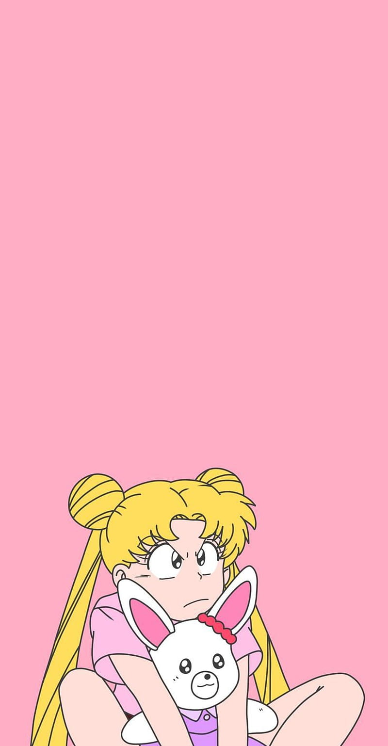 Sailor Moon, anime, cute, kawaii, pink, HD phone wallpaper