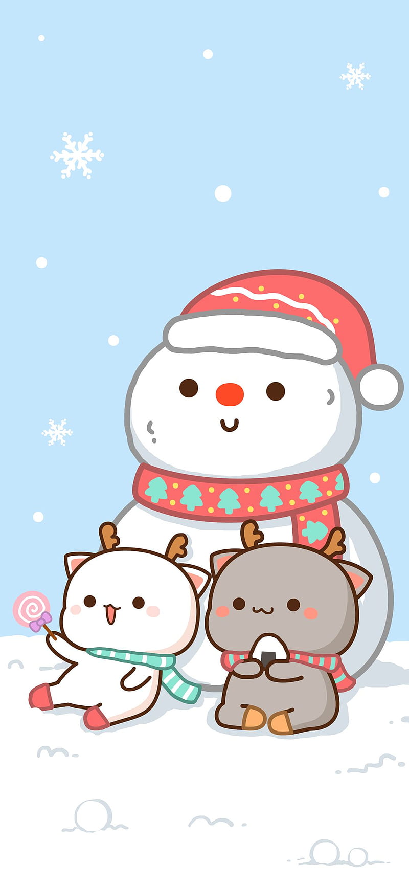 Cute Christmas, christmas, cute, kawaii, peach and goma, HD phone wallpaper