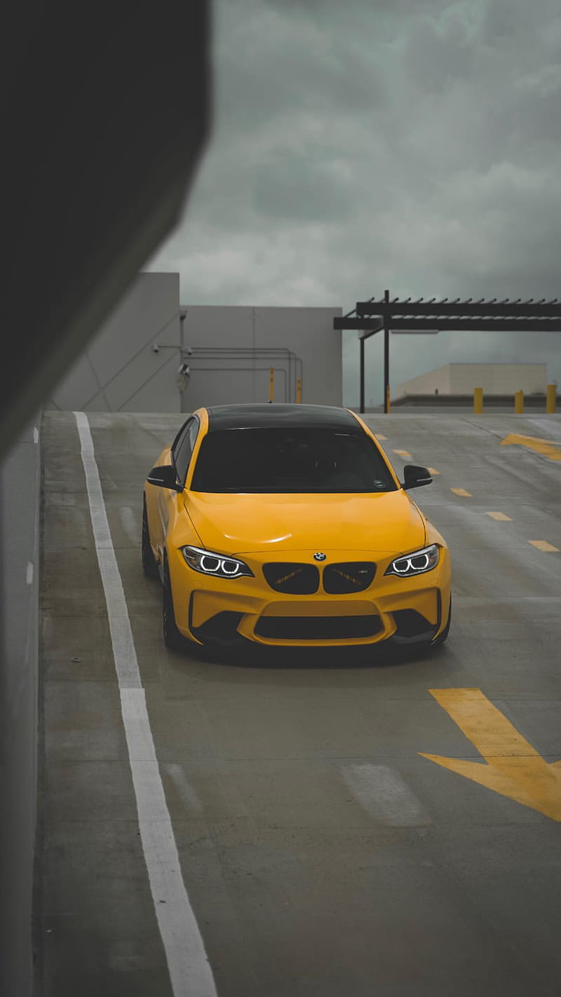 BMW M2, auto, bmw, car, coupe, f87, m power, m2, tuning, vehicle, yellow, HD phone wallpaper