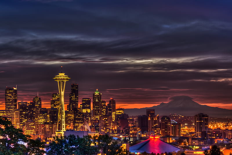 Seattle Great Wheel City In Washington Usa Sunset Desktop Wallpaper Hd For  Your Computer Mobile Phones Tablet And Laptop 3840x2400  Wallpapers13com