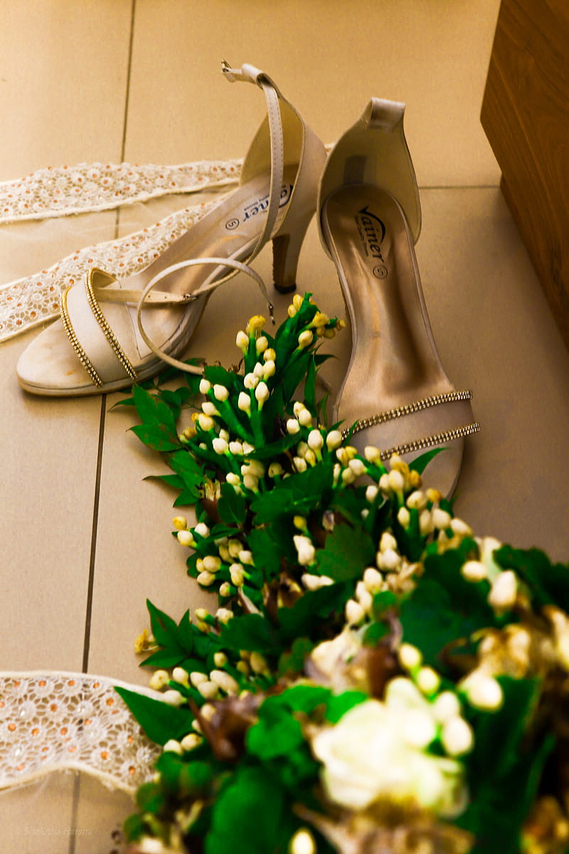 Wedding, flower bouquet, love, wedding dress, wedding shoes, HD phone wallpaper