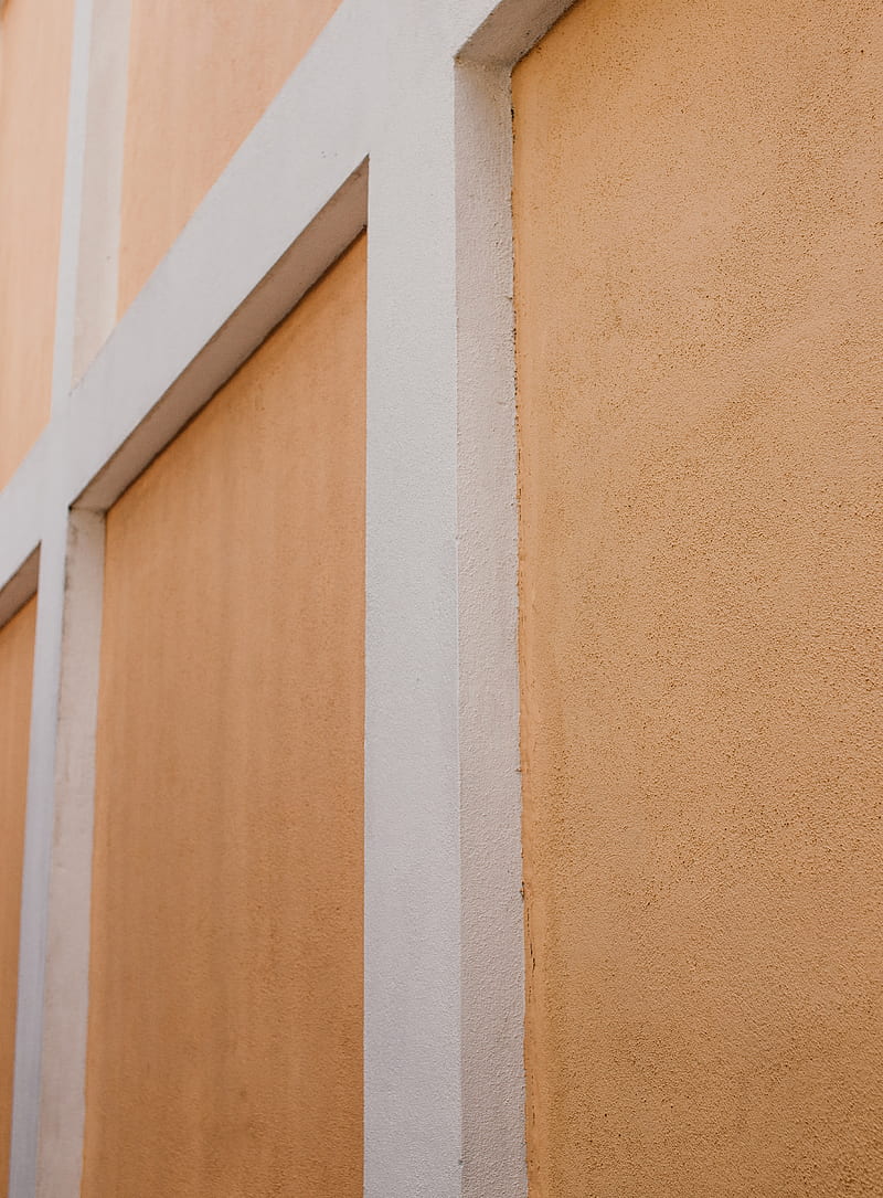 Brown Wooden Door on Brown Concrete Wall, HD phone wallpaper