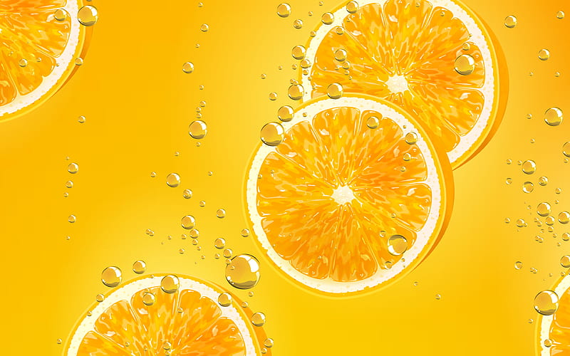 oranges in water fruits, oranges underwater, tropical fruits, oranges, fruits underwater, HD wallpaper