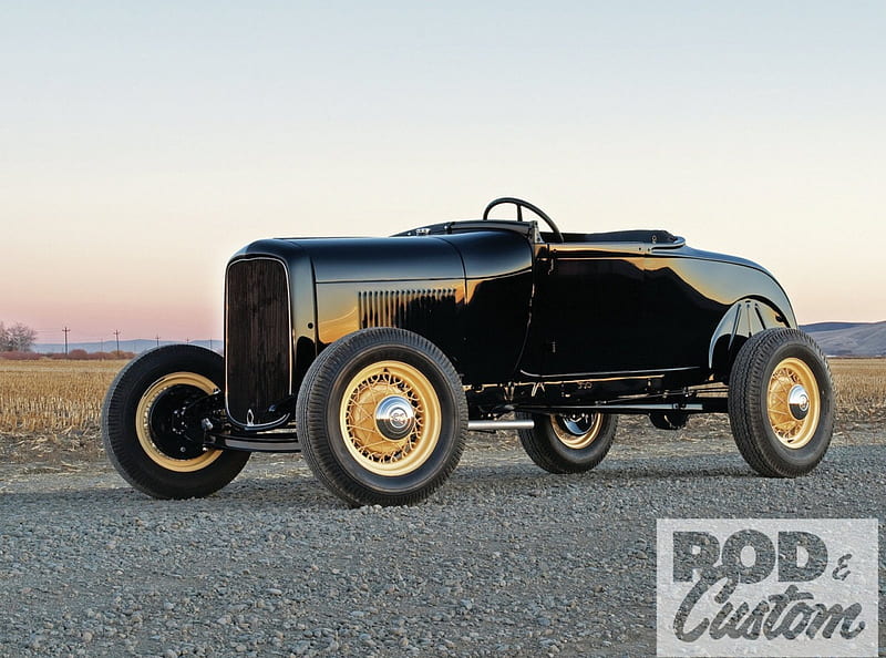 Classic 29 Roadster, black, rod, 1929, ford, HD wallpaper