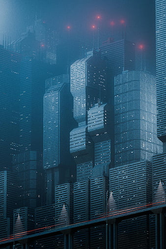 Sci Fi Cyberpunk City Ultra Mobile , Cyberpunk Cityscape HD phone wallpaper