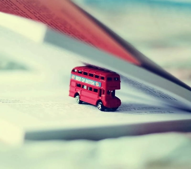 dubble decker bus, bookmark toy, british bus, HD wallpaper