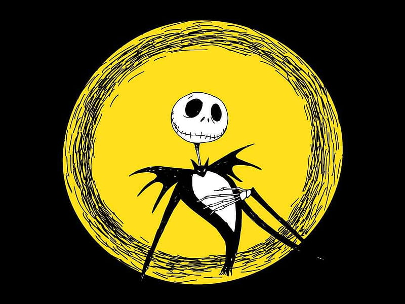 Jack, yellow, black, nightmare before christmas, HD wallpaper